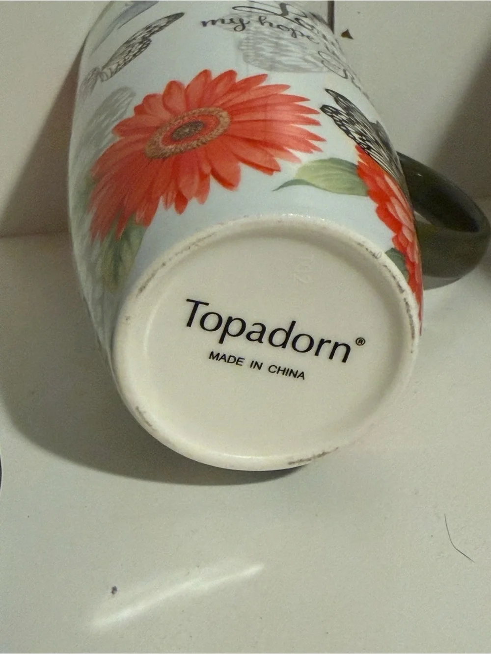 Floral Scripture Travel Mug with Red Flower